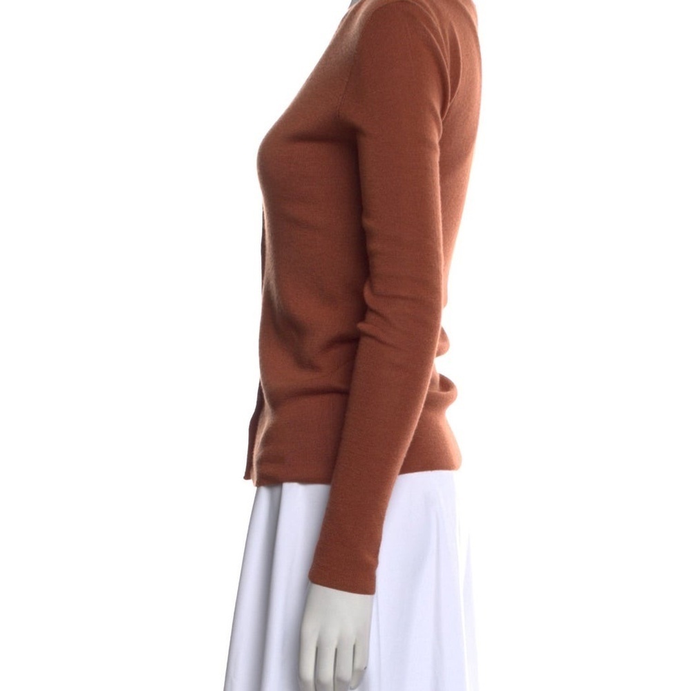 Prada Cashmere Cardigan Orange V Neck Button Front Size 42 S - Picture 3 of 7